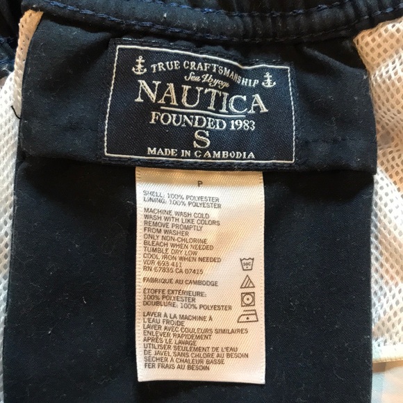 Nautica Men’s Swim Trunks S Small Blue Red - Picture 4 of 11